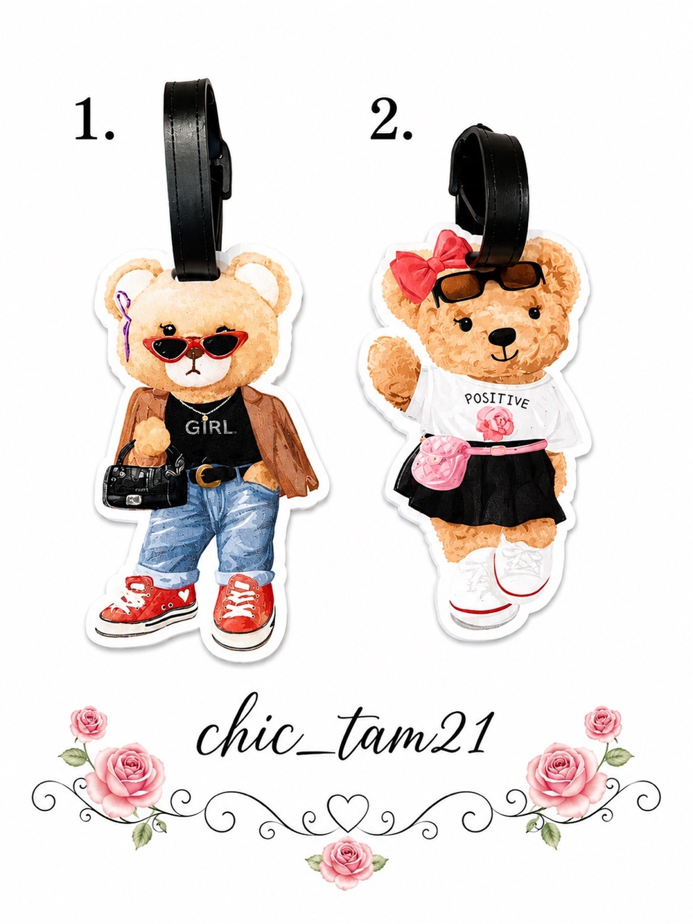 Cute Teddy Bear Luggage Tag